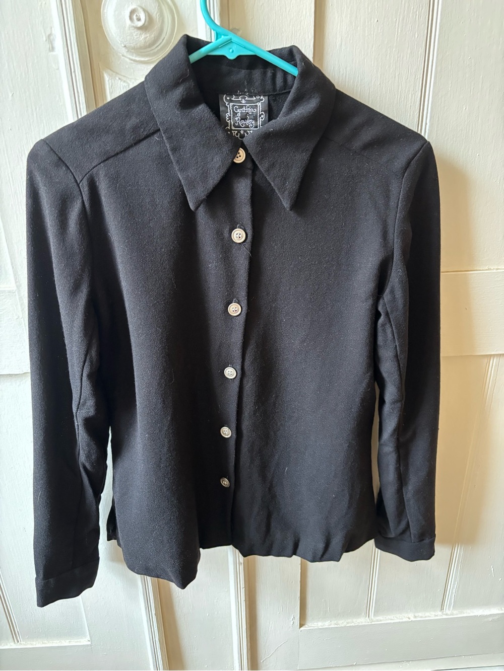 Cynthia Rowley Black Button-Down Collared Shirt